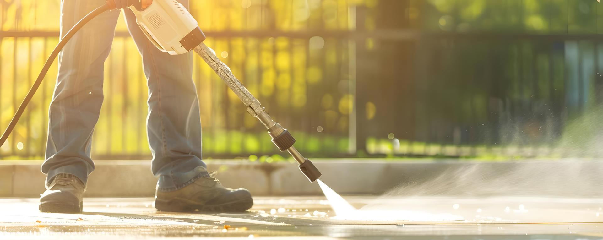 Power washing service for exterior surfaces